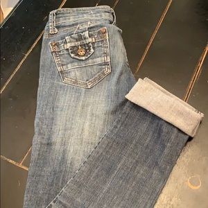 Cute H&G jeans size 0 I believe.  See measurements